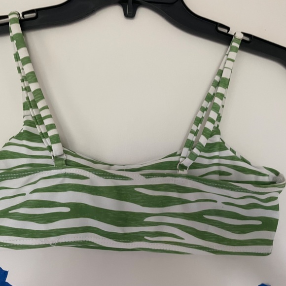 NWOT Green zebra stripe bikini - Picture 6 of 11